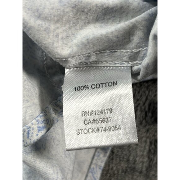 Johnston Murphy XC Flex Shirt XL Blue Long Sleeve Flip Cuff Button Up Stretch - Picture 4 of 6